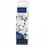 Набор капиллярных ручек Faber-Castell Pitt Artist Pens Manga черный, 4 шт., 0,1/0,7/brush/soft, 267121
