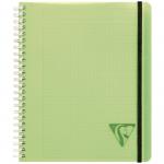 Бизнес-тетрадь 90л., А5+, клетка на гребне Clairefontaine Proactiv'Book, пластик. обложка, зеленая, 90г/м2, 328775C_green