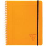 Бизнес-тетрадь 90л., А5+, клетка на гребне Clairefontaine Proactiv'Book, пластик. обложка, оранжевая, 90г/м2, 328775C_orange