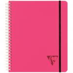 Бизнес-тетрадь 90л., А5+, клетка на гребне Clairefontaine Proactiv'Book, пластик. обложка, розовая, 90г/м2, 328775C_pink
