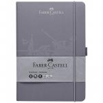 Бизнес-блокнот А5, 194л., Faber-Castell, матовая ламинация, тиснение ВД-лаком, цвет бархатный серый, 10-027-825