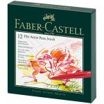 Набор капиллярных ручек Faber-Castell Pitt Artist Pen Brush ассорти, 12 шт., студийная коробка, 167146