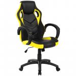 Кресло игровое Helmi HL-S07 Boost, экокожа/ткань черная/желтая, 319988