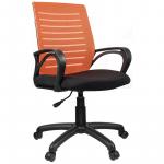 Кресло оператора Helmi HL-M16 Vivid, спинка ткань-сетка оранжевая/сиденье ткань черная, 277902