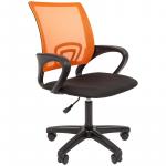 Кресло оператора Helmi HL-M96 R Airy, спинка сетка оранжевая/сиденье ткань черная, пиастра, 298858