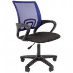 Кресло оператора Helmi HL-M96 R Airy, спинка сетка синяя/сиденье ткань черная, пиастра, 298857