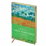 Записная книжка А6 80л. ЛАЙТ, кожзам, Greenwich Line Vision. Van Gogh. Poppy field, тон. блок, зол. срез, NA6_30812