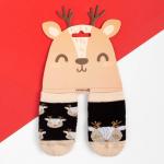 Набор новогодних носков Крошка Я "Олень", 2 пары, 10-12 см