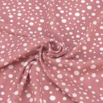Ткань на отрез штапель 150 см Горошек 2205-5 цвет розовый