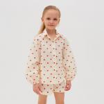 Блузка для девочки MINAKU: Cotton Collection цвет бежевый, рост 152