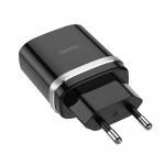 Адаптер Сетевой Hoco C12Q 1USB/5V/3A PD18W+QC3.0 (black) 202551