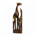 Сувенир из дерева Пара жирафов на подставке - символ семейного благополучия, албезия и мозайка
