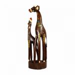 Сувенир из дерева Пара жирафов на подставке - символ семейного благополучия, албезия и мозайка