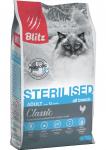 Blitz корм для кошек стерилизованных Курица 400г Classic Adult Sterilized Chicken Блиц