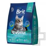5049196 Брит 0,4 кг Premium Cat Sensitive сух. корм с ягнен. и инд. д/взр кошек с чувств.Пищ.