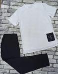 Костюм Size Plus белая футболка квадрат и черные брюки M37