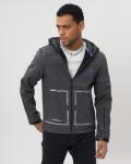 Ветровка спортивная softshell мужская серого цвета 3449Sr
