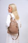Женская рюкзак из искусственной кожи, цвет бежевый