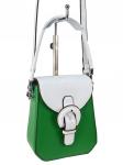 Женская сумка из искусственной кожи, цвет зеленый с белым