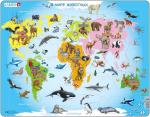 Пазл Larsen «Карта мира с животными», русский, 28 эл.