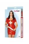 Костюм медсестры Candy Girl Eliza (платье, чокер, головной убор) красный, 2XL