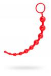 Анальная цепочка Black & Red by TOYFA, ПВХ, красная, 31 см, O 3 см