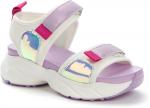KEDDO белый/сиреневый текстиль/иск. кожа лак детские (для девочек) туфли открытые (В-Л 2022)