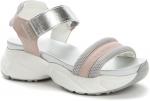 KEDDO розовый/серый иск. нубук/текстиль детские (для девочек) туфли открытые (В-Л 2022)