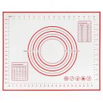 Коврик силиконовый, армированный для раскатки теста и выпекания 40х50 см, белый с цветной разметкой, микс (Китай)