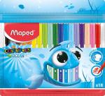 Фломастеры MAPED COLOR'PEPS OCEAN стандартные 18 цв. кругл. корп. стандартные круглая пакет