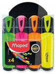 Набор маркеров MAPED FLUO PEP'S CLASSIC ассорти скошенный 4  штуки