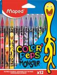 Фломастеры MAPED COLOR'PEPS MONSTER стандартные 12 цв. кругл. корп. карт. упак. принт на корпусе