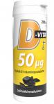 Жевательные таблетки с ксилитом и витамином (лакрица) D3"D-vita-purutabletti 50 µg" 200 таб