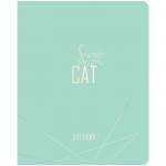 Дневник 1-11 кл. 48 л. ЛАЙТ ArtSpace Mint cat, иск. кожа, фольга, ляссе, DU48kh_42011
