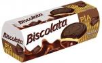 Печенье "Biscolata Pia" c шоколадной начинкой покр.темным шоколадом  100гр 24