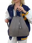 Женская сумка- рюкзак из искусственной кожи, цвет серый