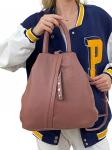 Женская сумка- рюкзак из искусственной кожи, цвет розовый
