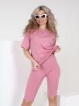 - Спортивный костюм "Фитоняша" розовый футболка с велосипедками (М-853)
