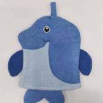 Мочалка-варежка для тела "Water Magic - Рыбка Мэриан", цвет синий 20*25 см (ZIP пакет)