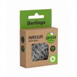 Скрепки 28мм, Berlingo "Green Series", 100 шт, никелированные, крафт упак., европодвес