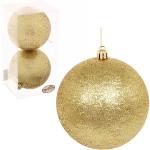 Новогодние шары 10 см (набор 2 шт) "Глиттер", золото