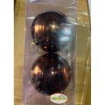 Новогодние шары 10 см (набор 2 шт) "Глиттер", шоколад