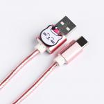 Набор держатель для провода+кабель micro USB «Котики», 1А, 1м