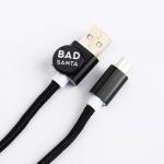 Набор держатель для провода+кабель micro USB «Новогодняя»,1А, 1м