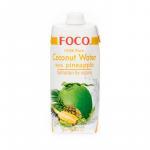 FOCO Кокосовая вода с соком ананаса, 100% натуральная, БЕЗ САХАРА