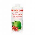 FOCO Кокосовая вода с соком граната, 100% натуральная, БЕЗ САХАРА