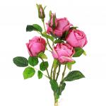 Букет "Роза" цвет - темно-розовый, 80 см, 4 цветка, 4 бутона (Китай)