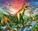 Динозавры Юрского периода у ручья