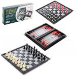 Настольная игра Шахматы, шашки и нарды магнитные 3 в 1, 25х12,5х4,2