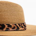 Шляпа женская с леопардовым ремешком minaku цвет коричневый, р-р 58 MINAKU